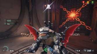 A toy collectible of Serrat the dragon in Doom: The Dark Ages.