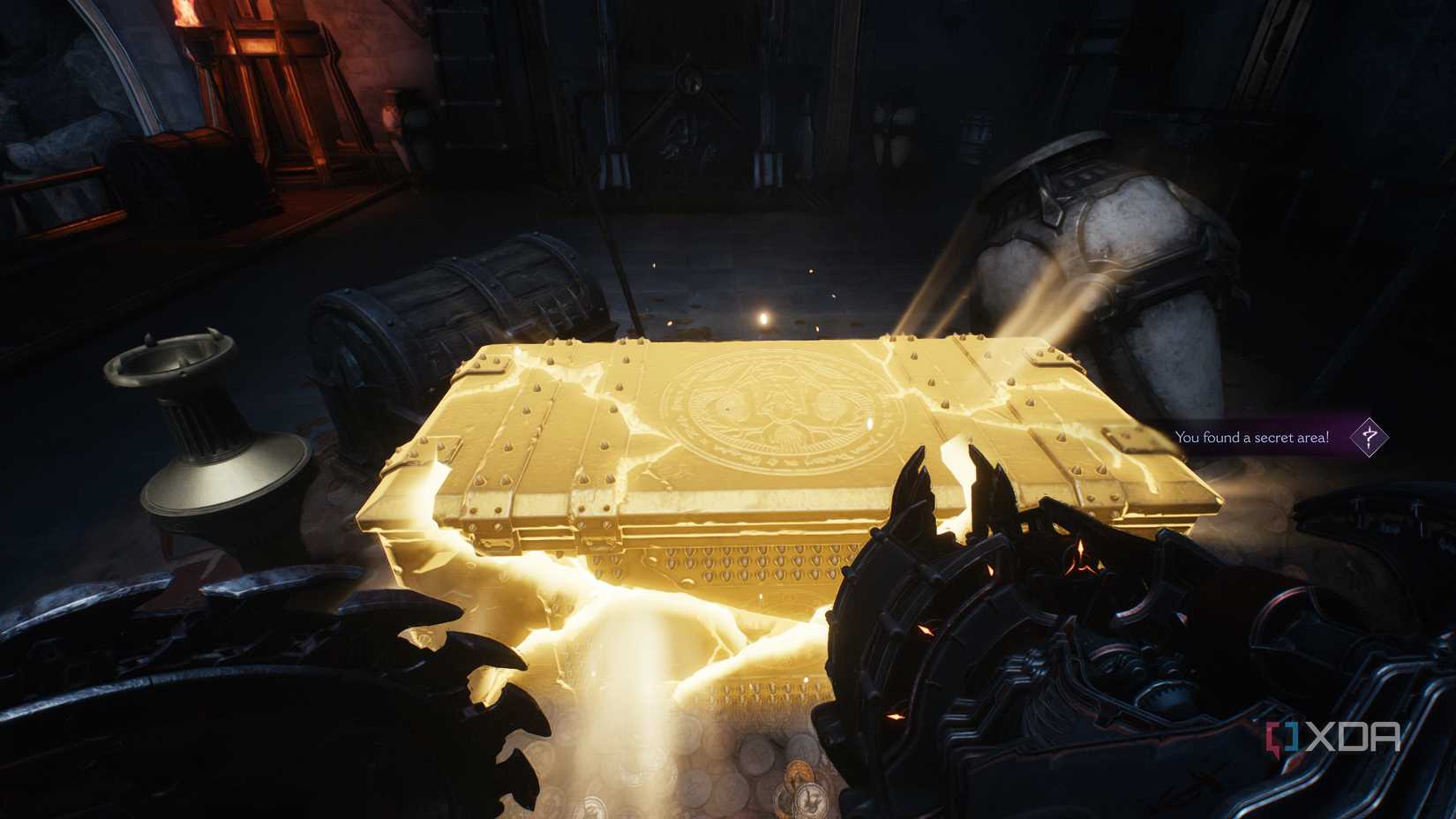 A gold crate in Doom: The Dark Ages.