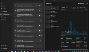 Shows Wintoys utility and task manager together on Windows 11