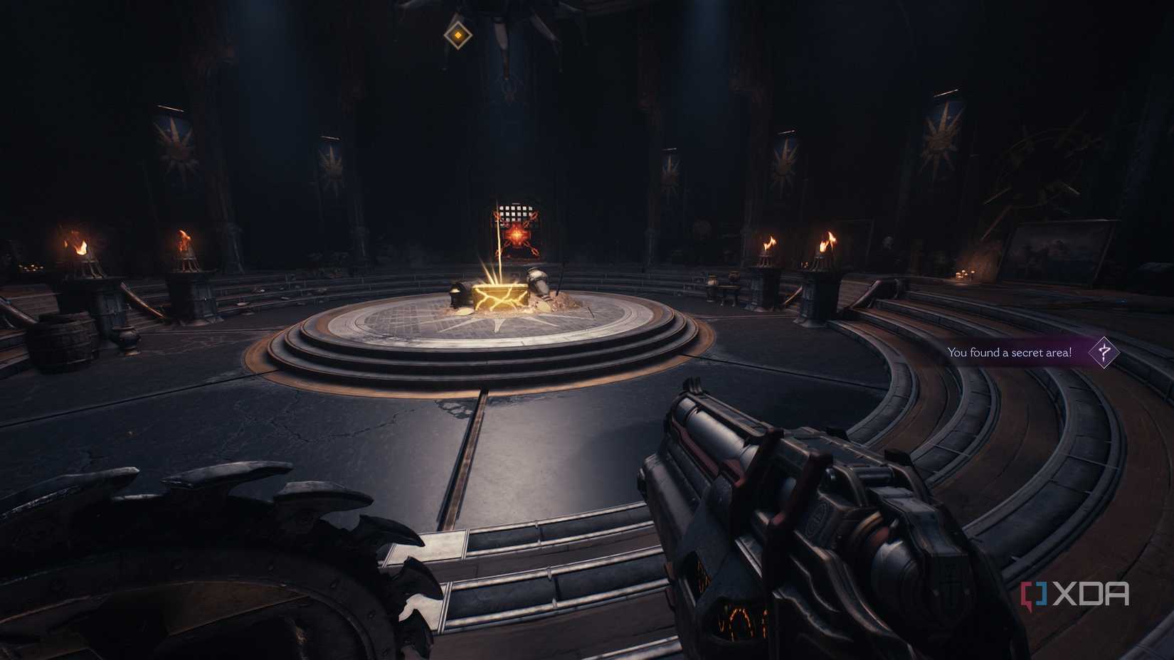 A gold crate in Doom: The Dark Ages.