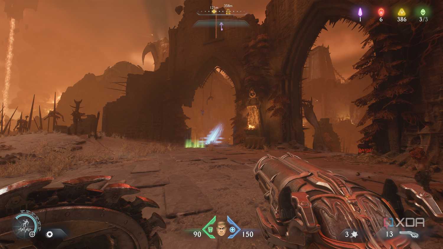 A jump pad in Doom: The Dark Ages.