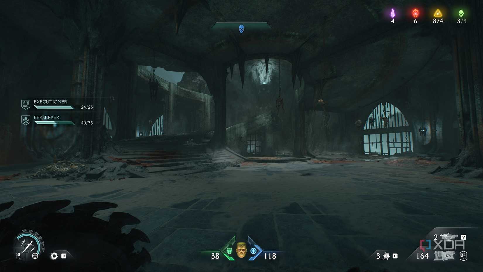 A chamber with a central spiral staircase in chapter 19 of Doom: The Dark Ages.