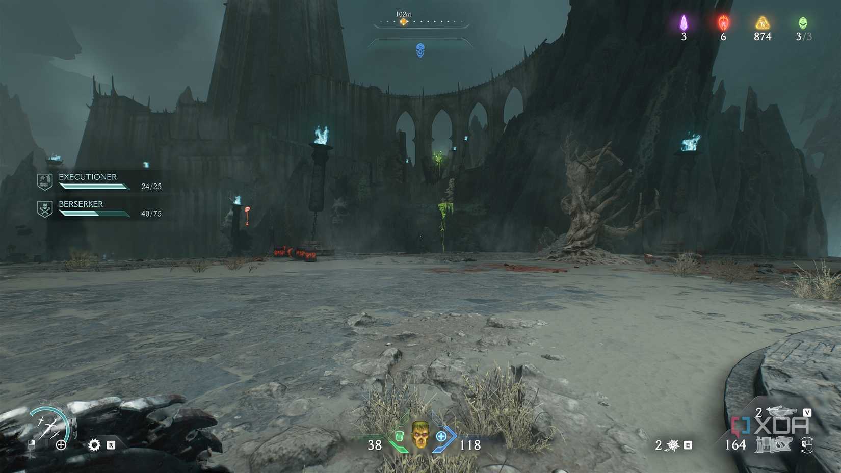 Top of the platform after a spiral staircase in chapter 19 of Doom: The Dark Ages.