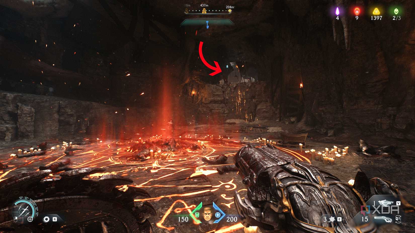 Scramble wall behind a hell cultist circle in chapter 20 of Doom: The Dark Ages.