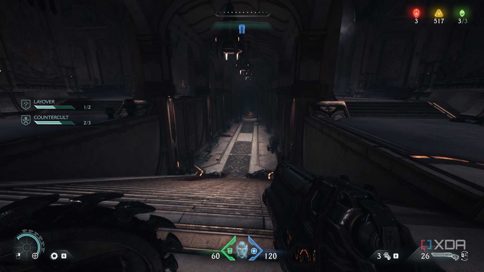 A large stairway in Doom: The Dark Ages.
