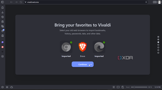 Shows importing bookmarks to Vivaldi