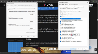 Shows adjusting animation effects manually on Windows