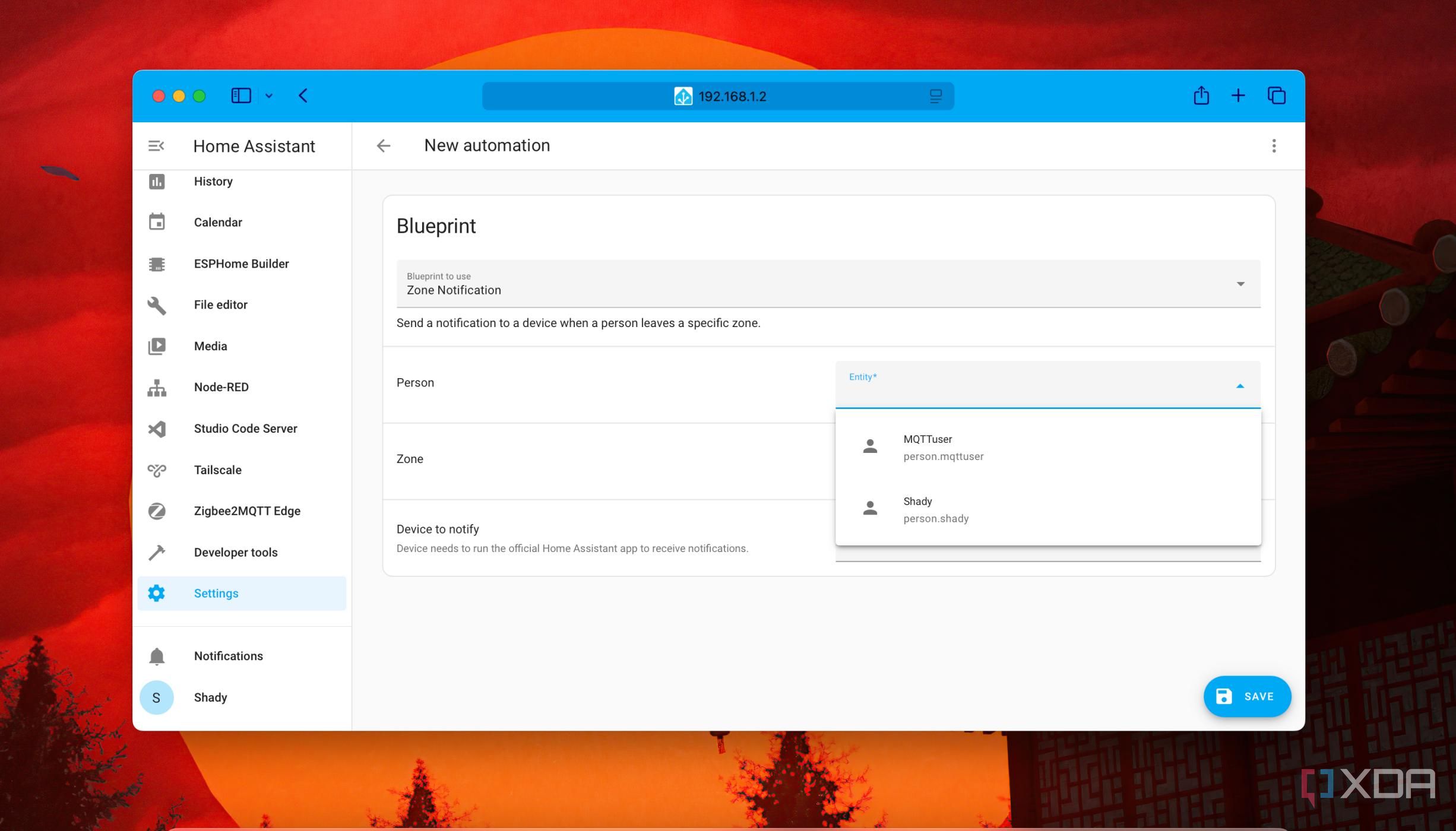 Add Person value to Zone automation in Home Assistant
