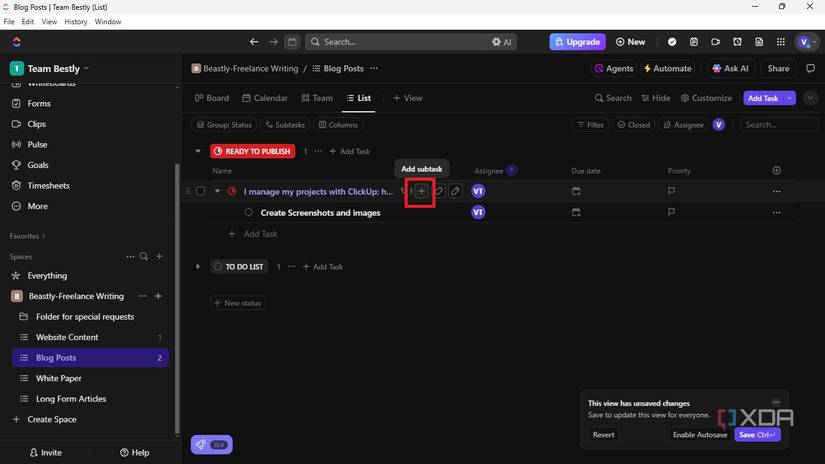 I manage my projects with ClickUp; Here's how I use it