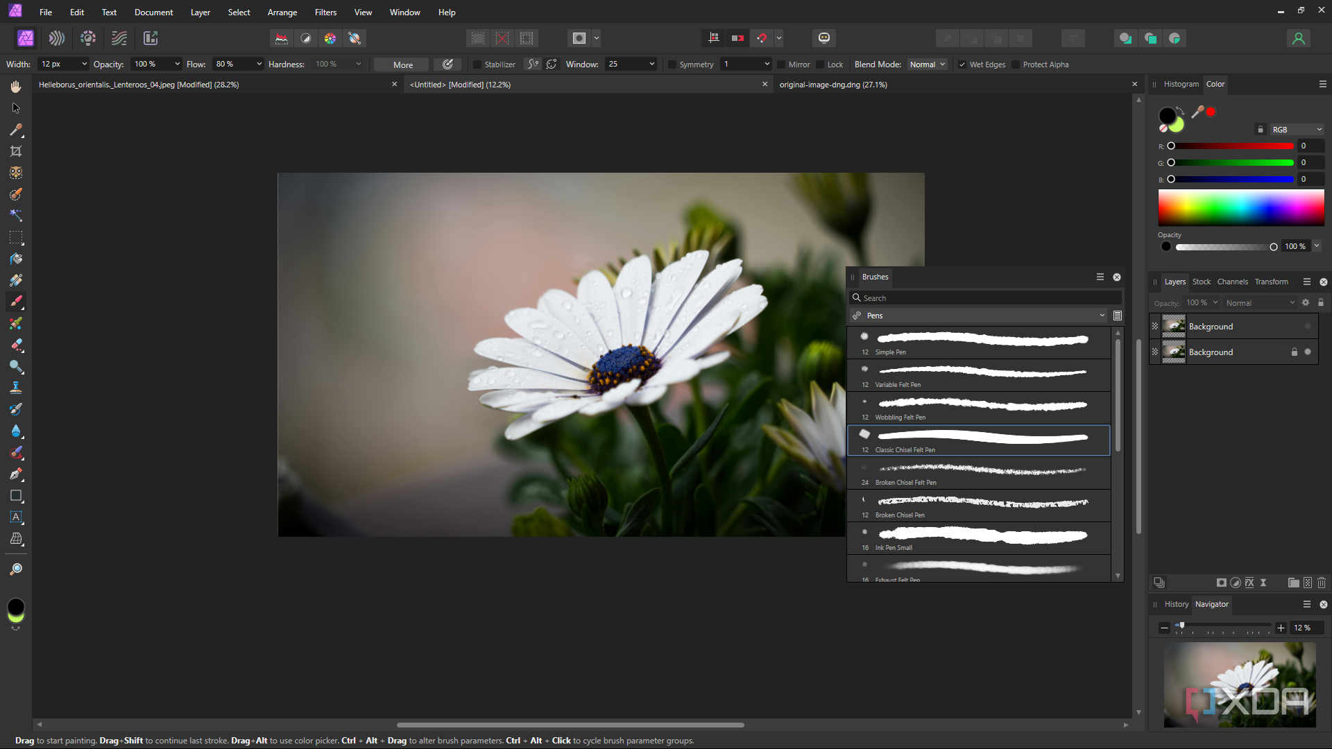 Affinity Photo brush selection