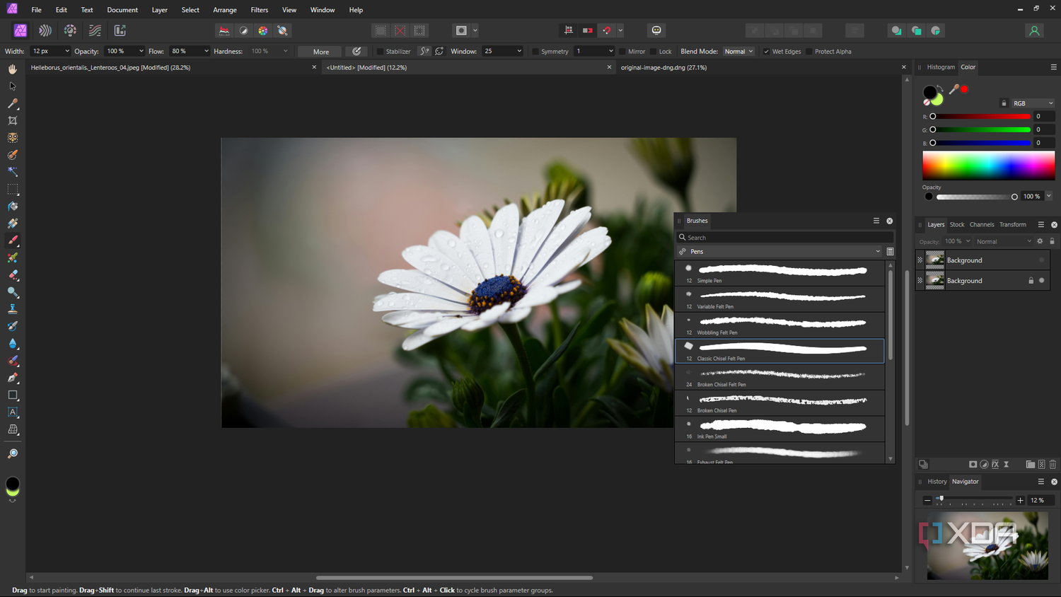 Affinity Photo brush selection