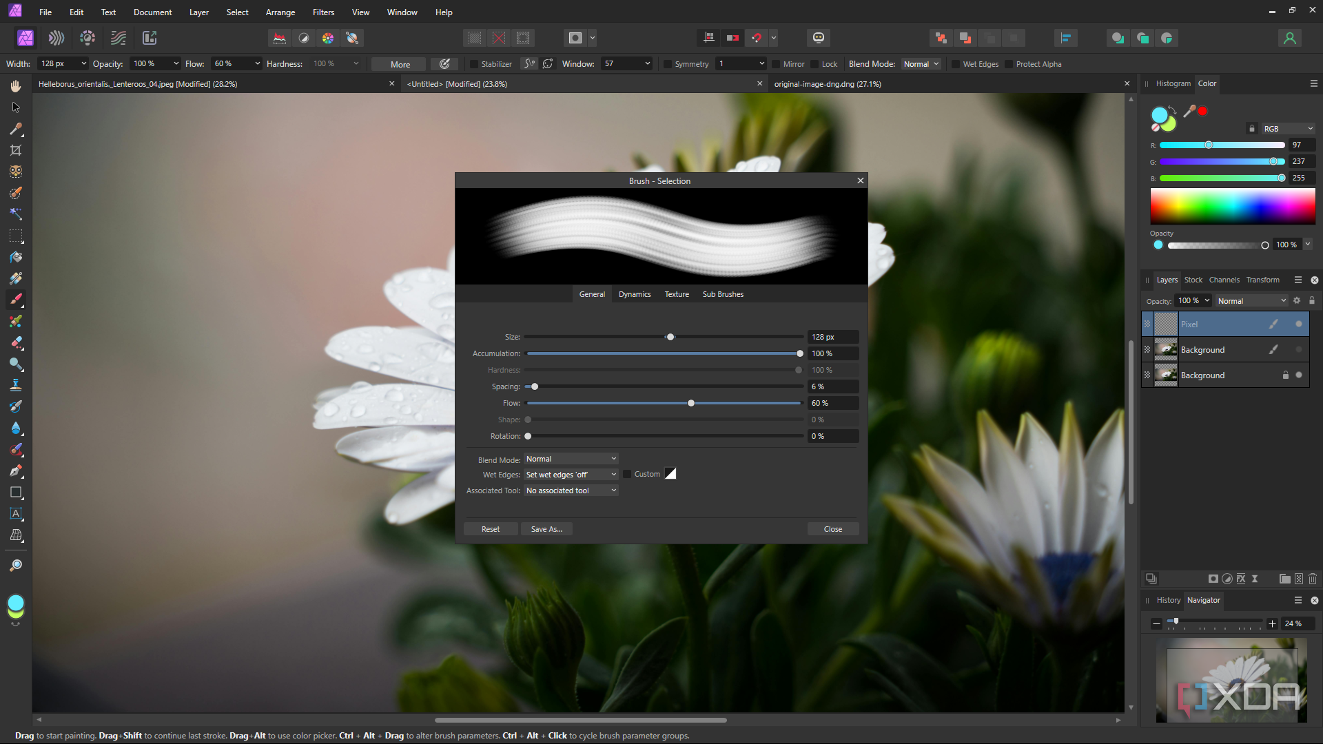 Affinity Photo brush settings