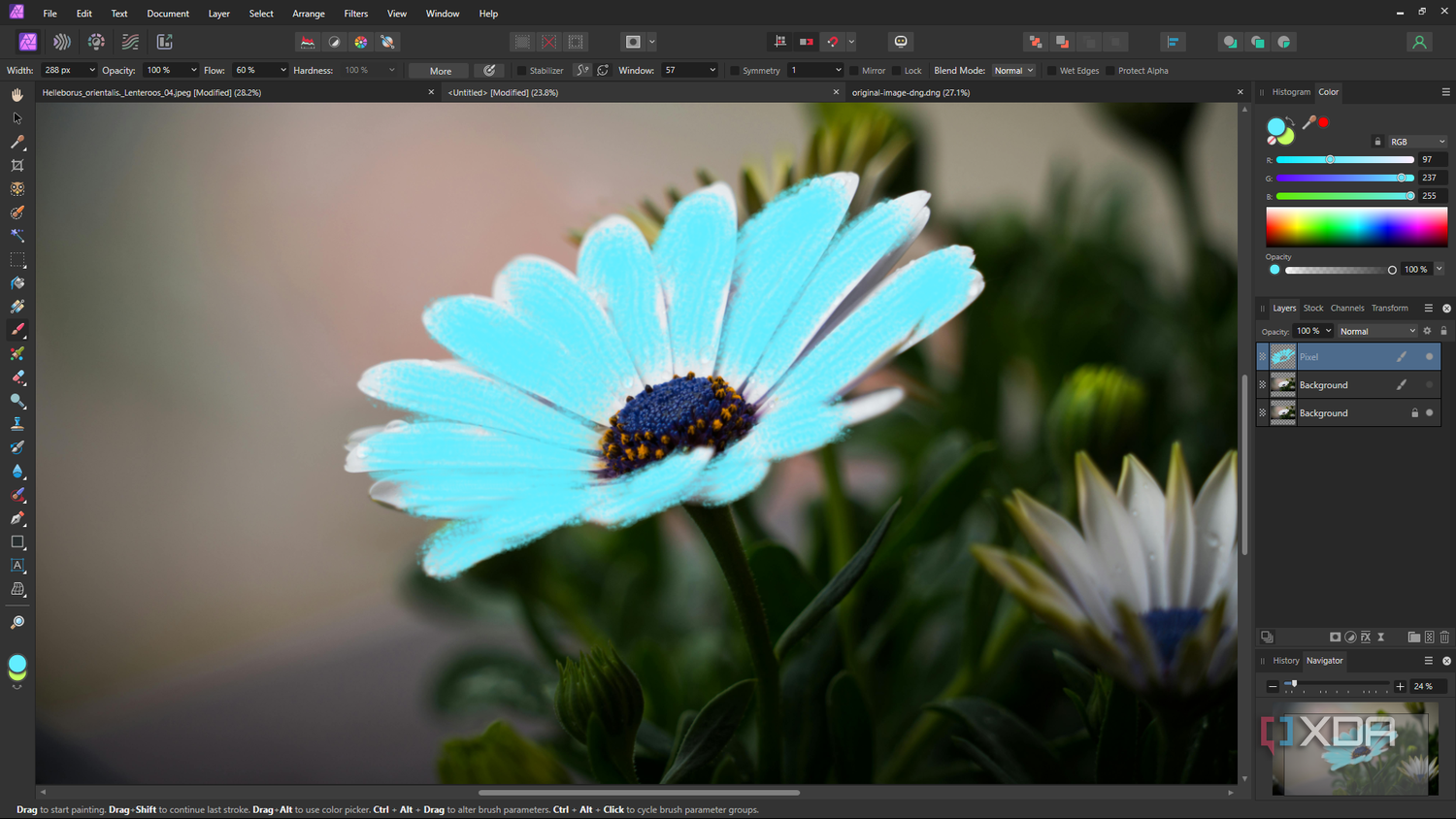 Affinity Photo brush strokes
