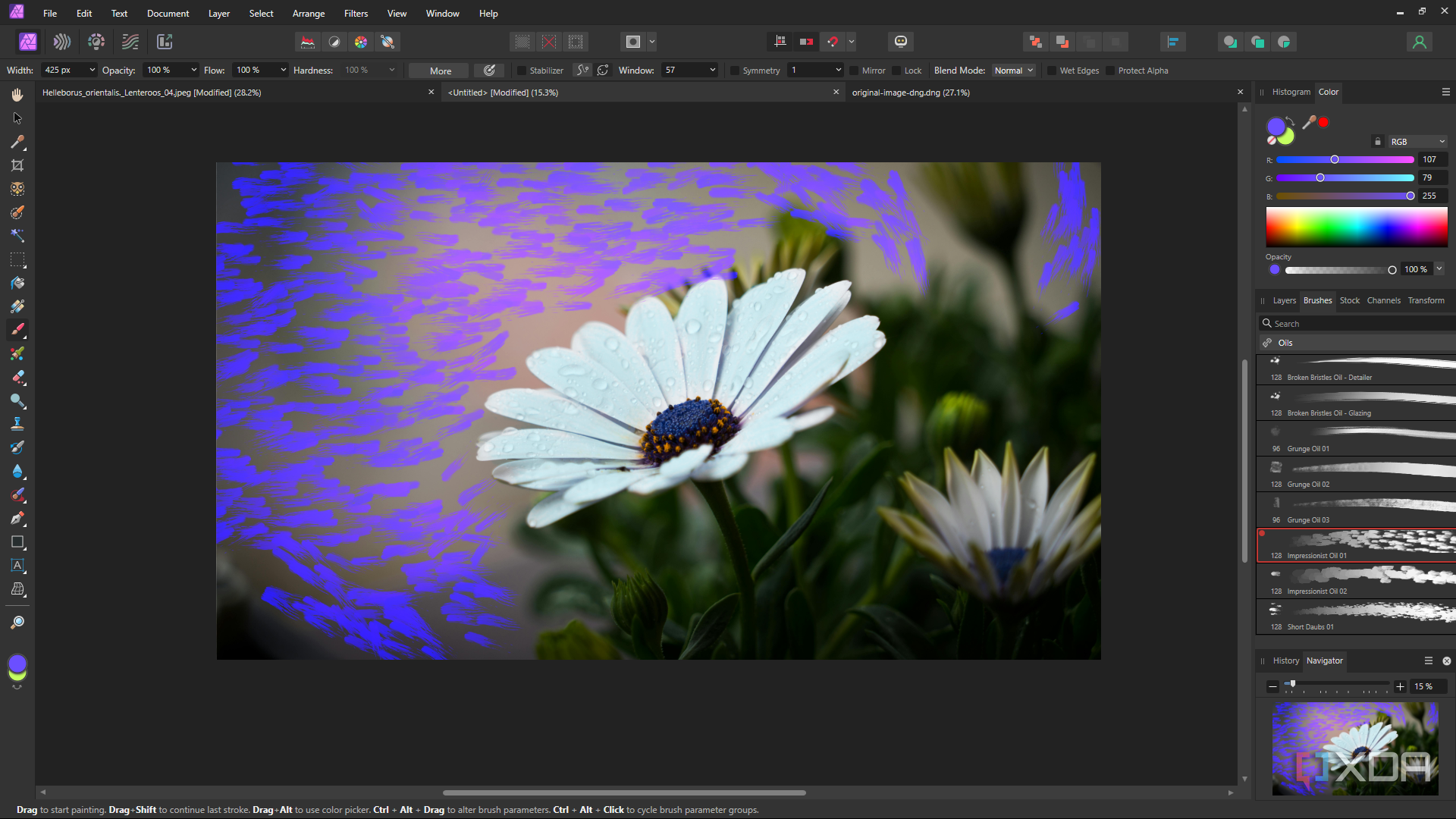 Affinity Photo creative brush strokes