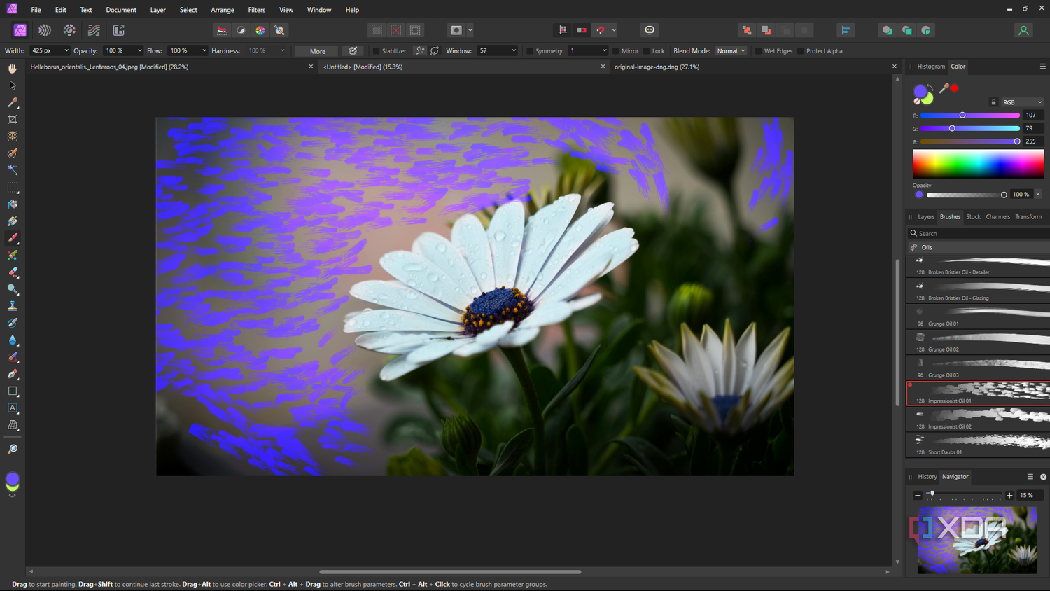 Affinity Photo creative brush strokes