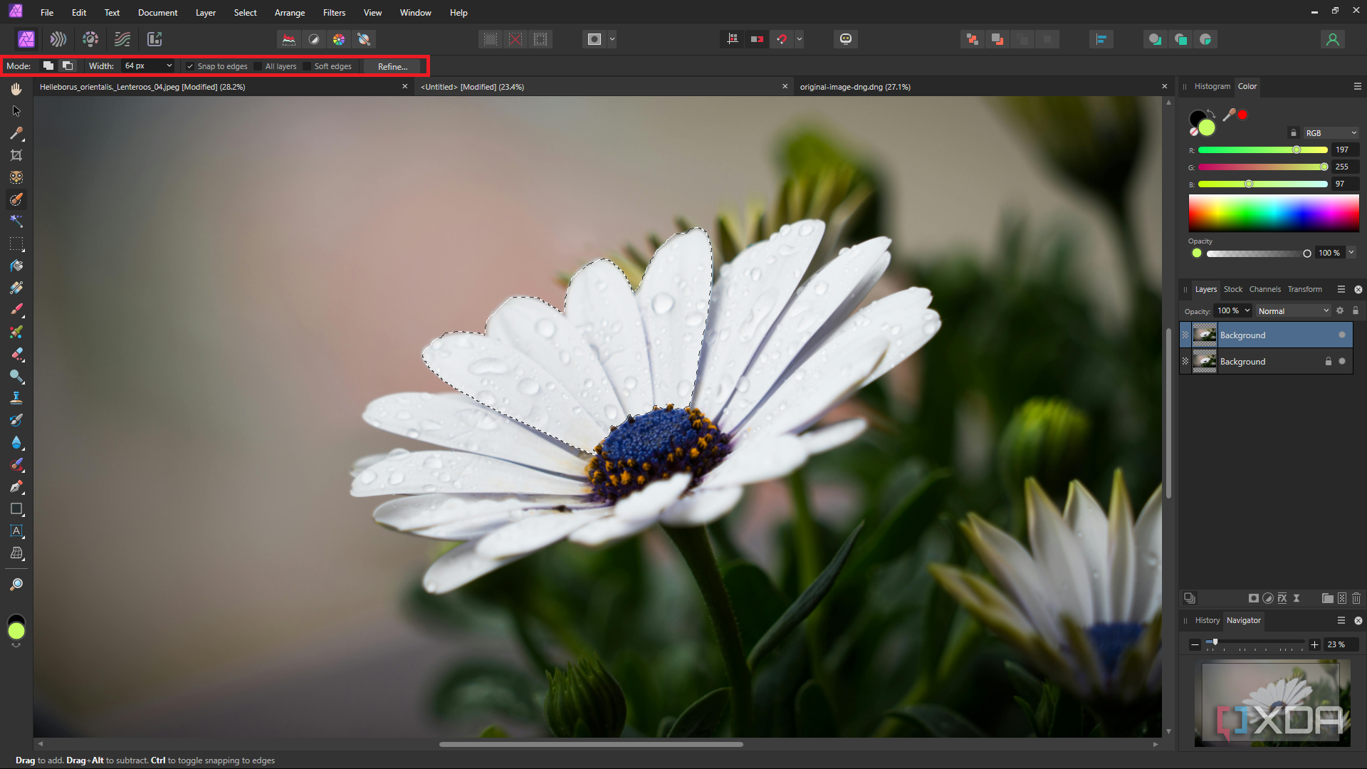 Affinity Photo make selection