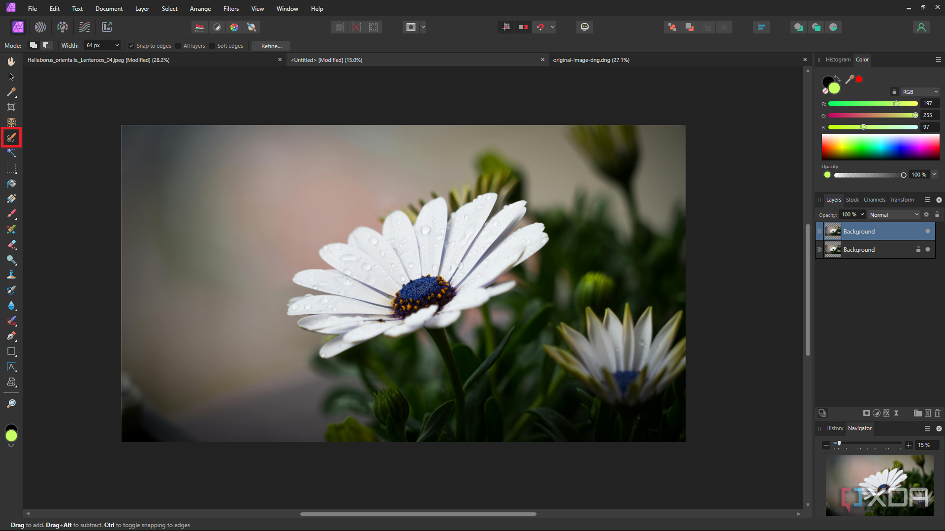 Affinity Photo selection brush