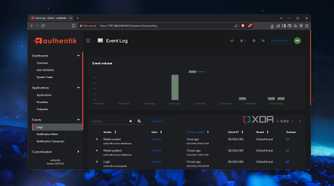 The Event Log in the Authentik web UI