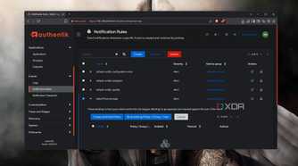The Notification Rules tab in the Authentik web UI