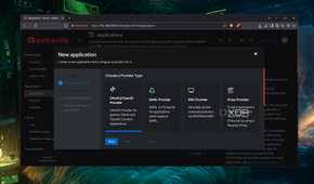Choosing a Provider type in the Authentik web UI