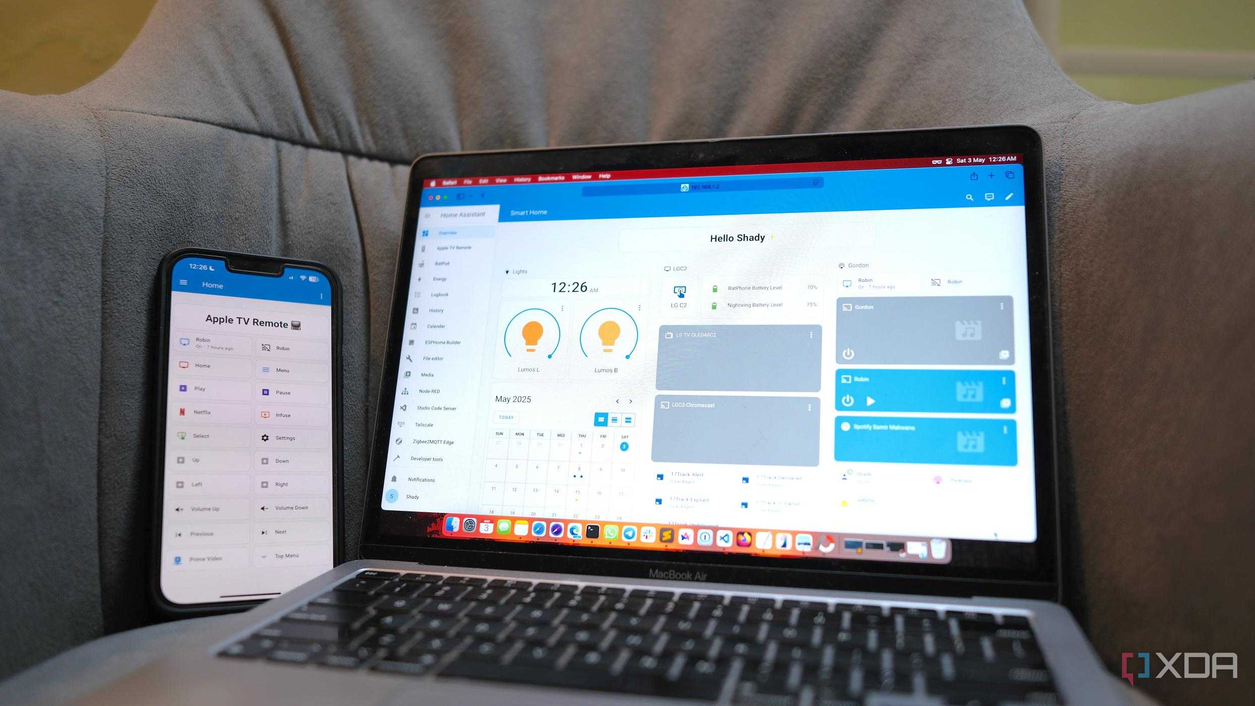 Photo of computer and phone for automation on Home Assistant without hardware