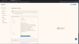 Backblaze Application Keys page