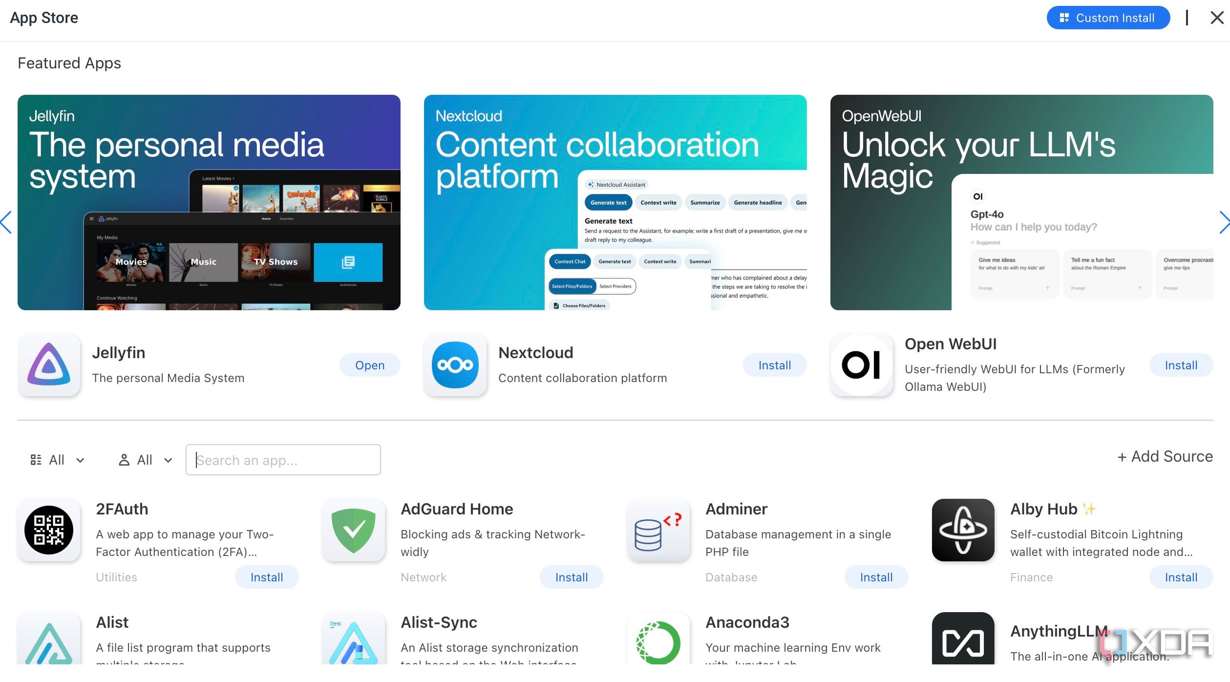 CasaOS app store