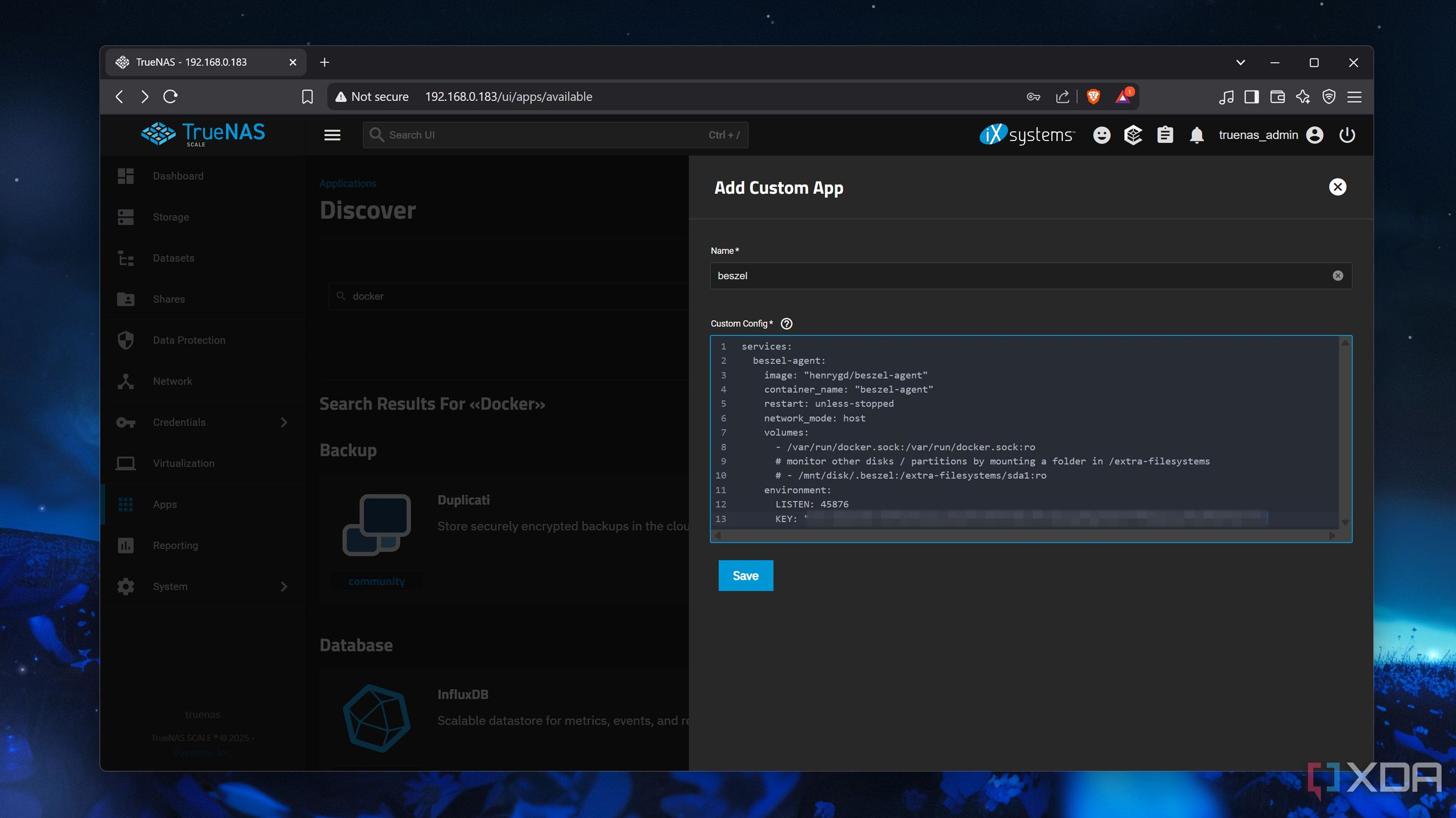 Installing Beszel on TrueNAS Scale