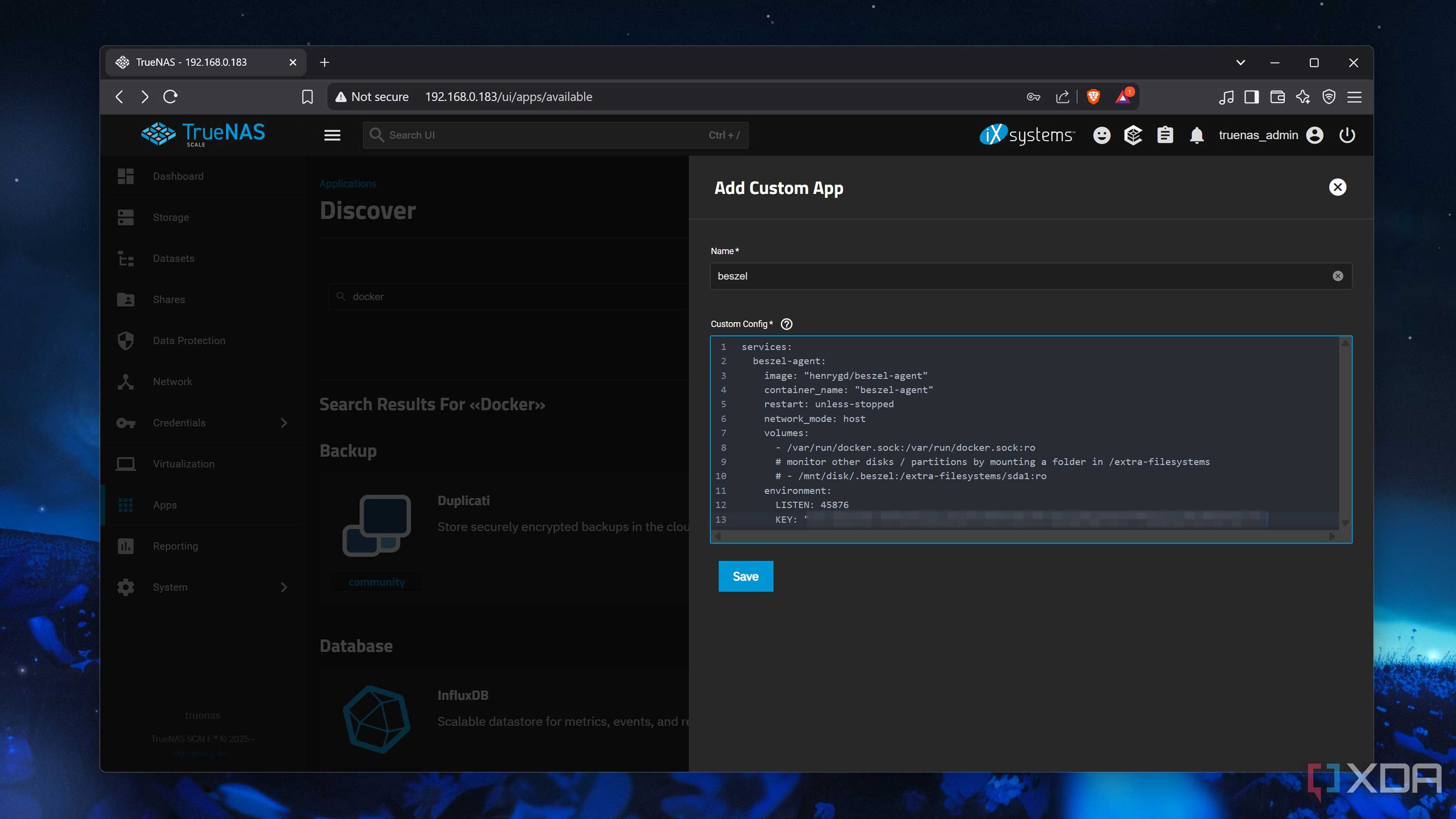 Installing Beszel on TrueNAS Scale