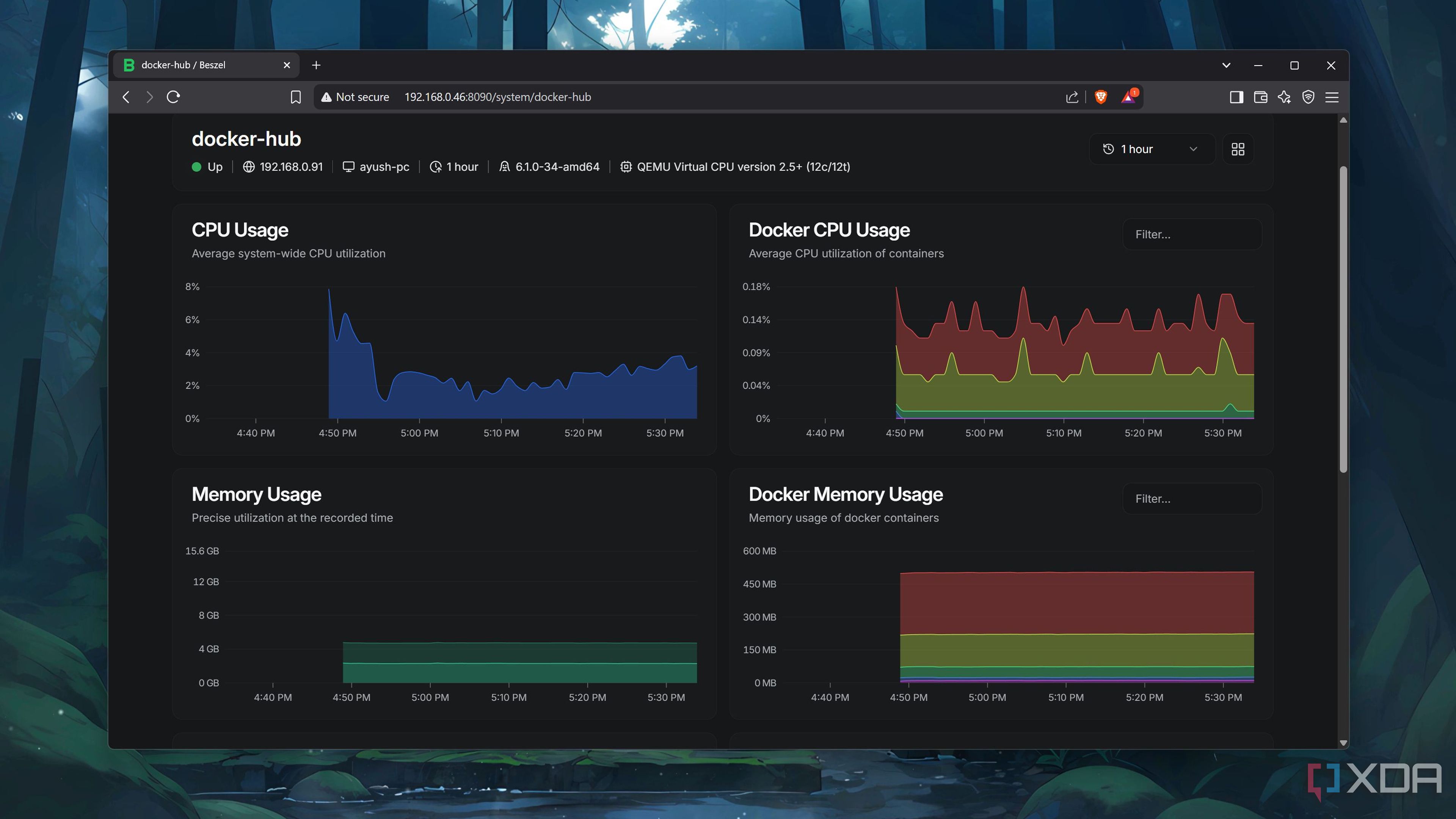Monitoring a server using Beszel