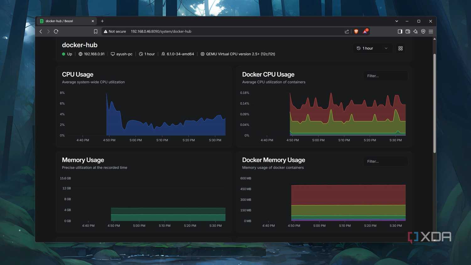 Monitoring a server using Beszel