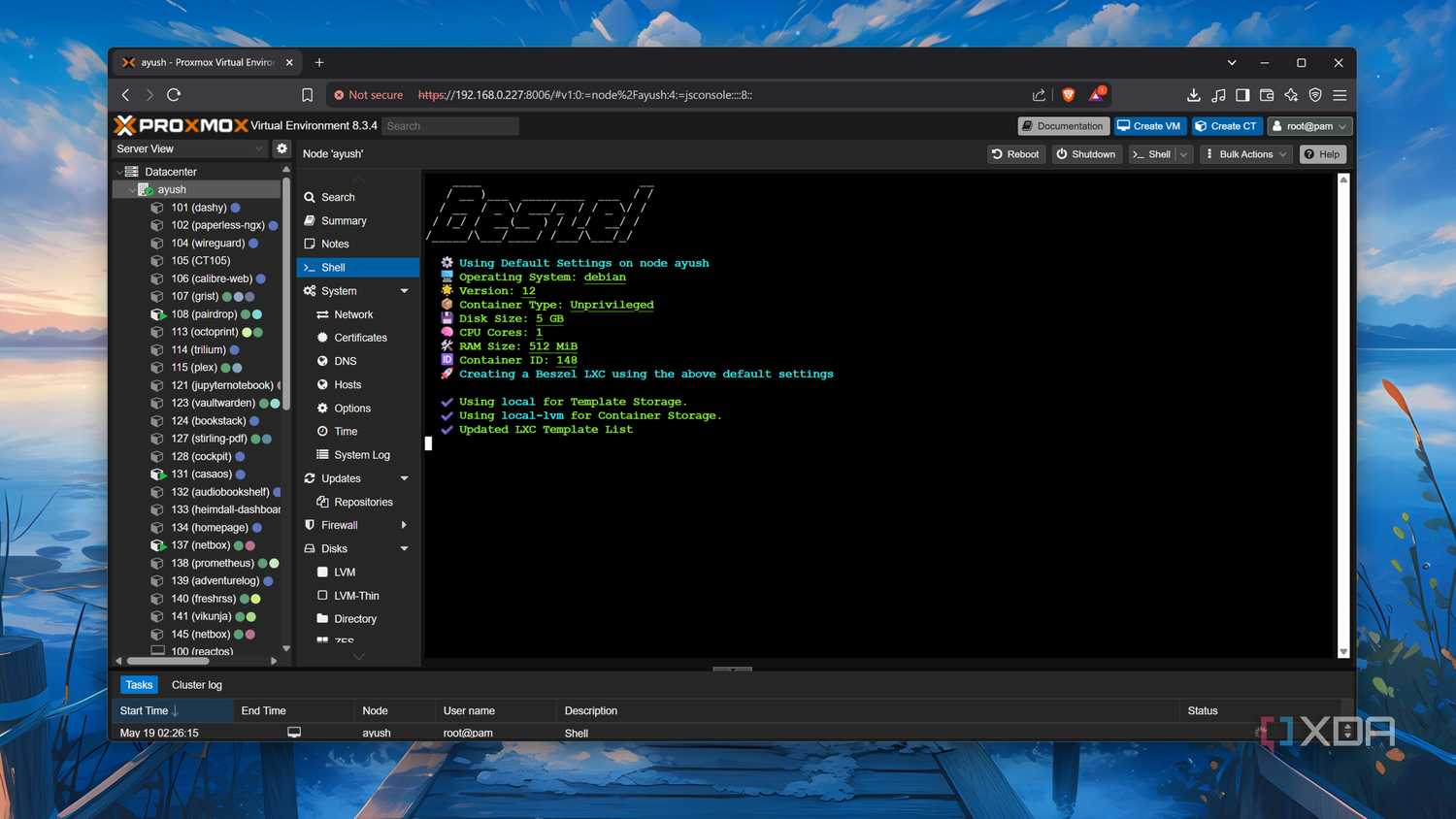 Installing Beszel on Proxmox