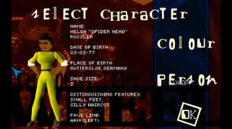 A screenshot from the game Big Red Racing, showing the game's character selection screen.