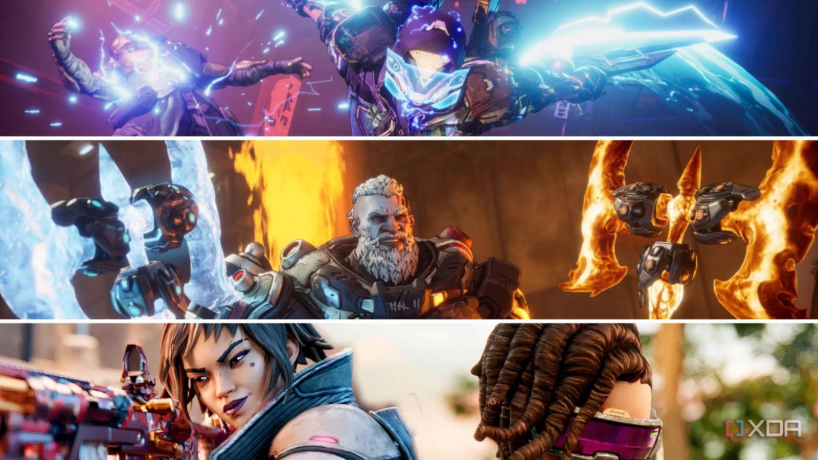 Borderlands 4 vault hunters performing different attacks