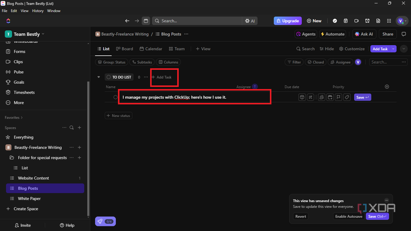 I manage my projects with ClickUp; Here's how I use it