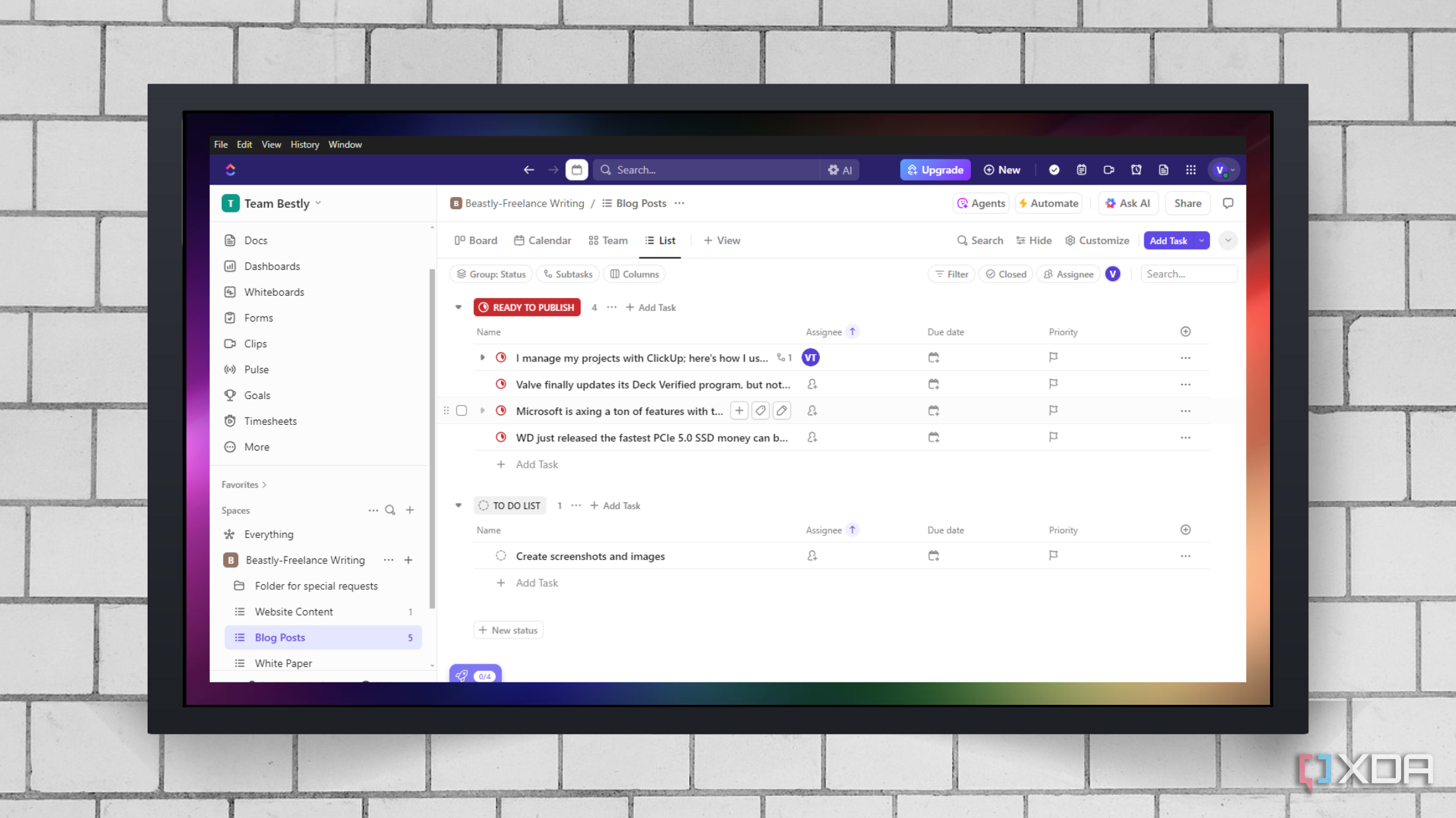 I manage my projects with ClickUp; Here's how I use it