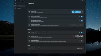 Screenshot of the full settings page for Command Palette