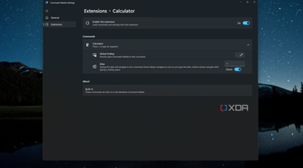 Screenshot of Command Palette settings for the Calculator extensions