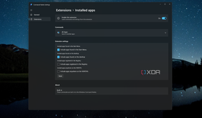 Screenshot of Command Palette settings for the Installed Apps extension