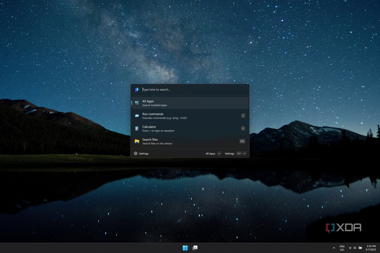 Screenshot of Command Palette's search bar before any query is typed