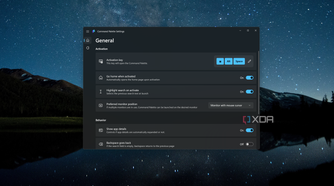 Screenshot of the Command Palette settings window