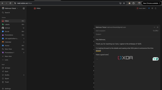 Composing an email in Notion Mail