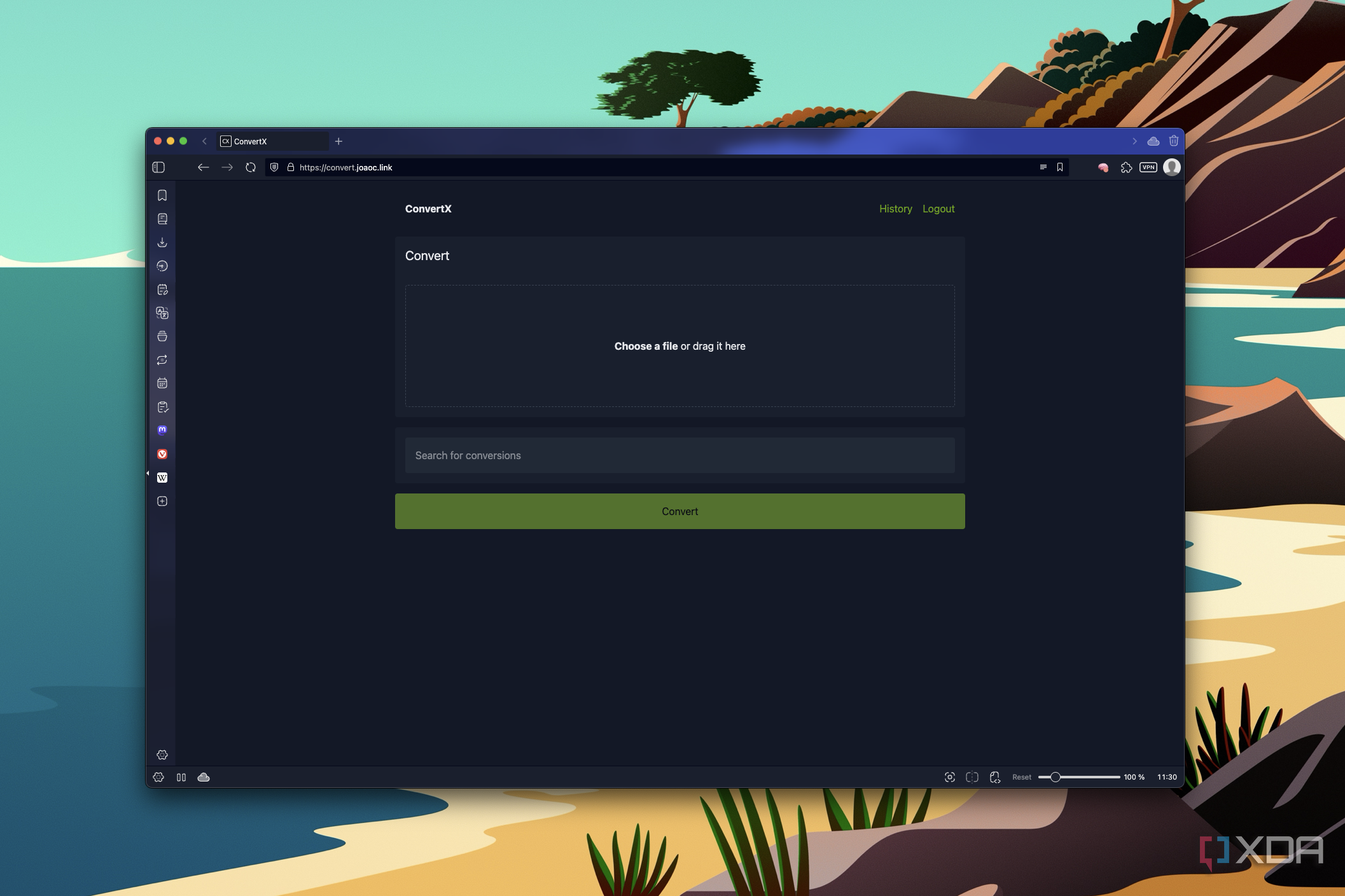Screenshot of ConvertX's UI