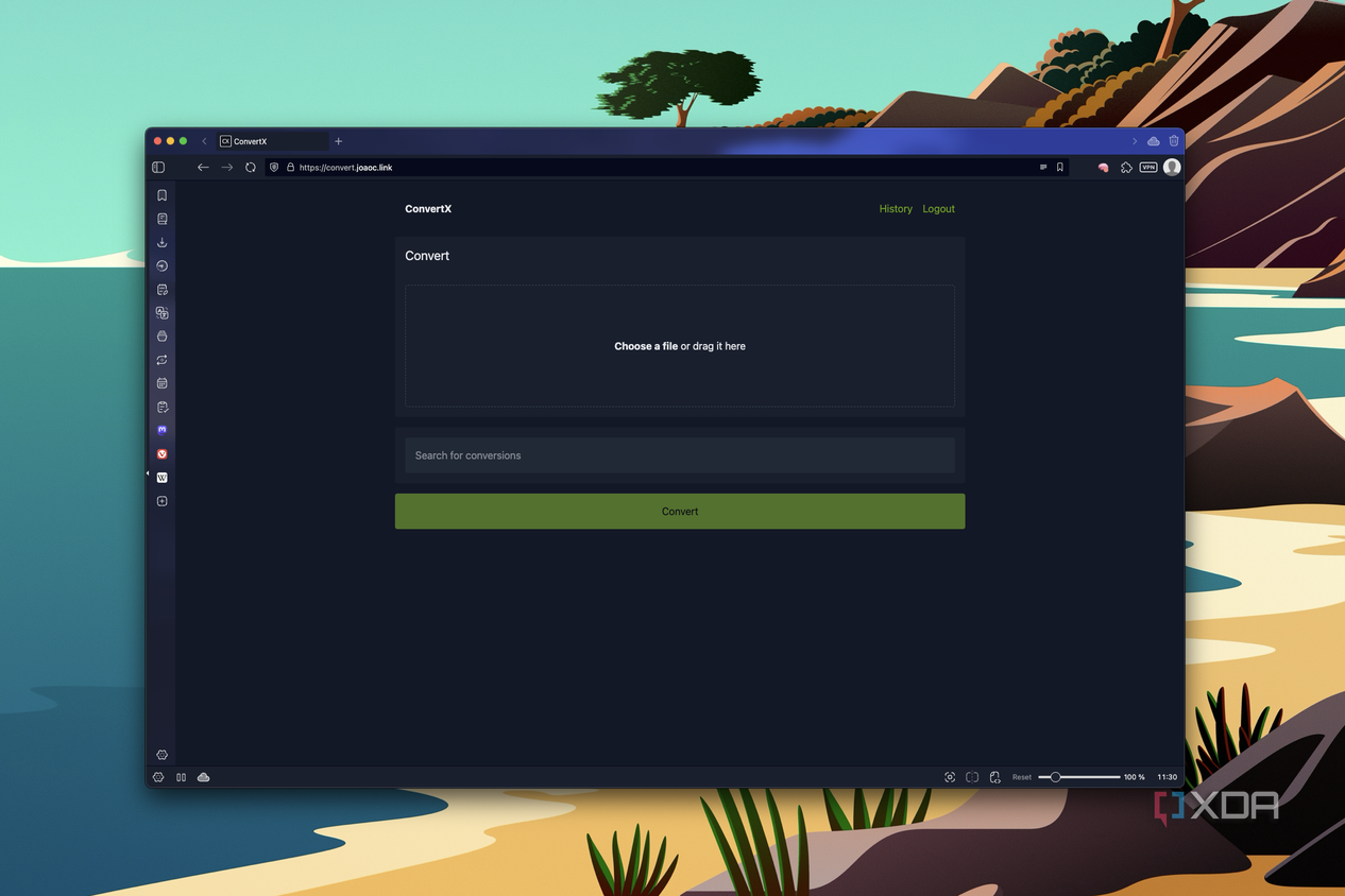 Screenshot of ConvertX's UI