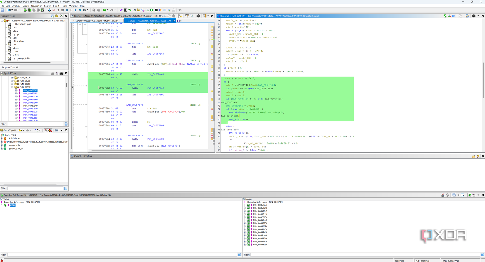 Analyzing code in Ghidra