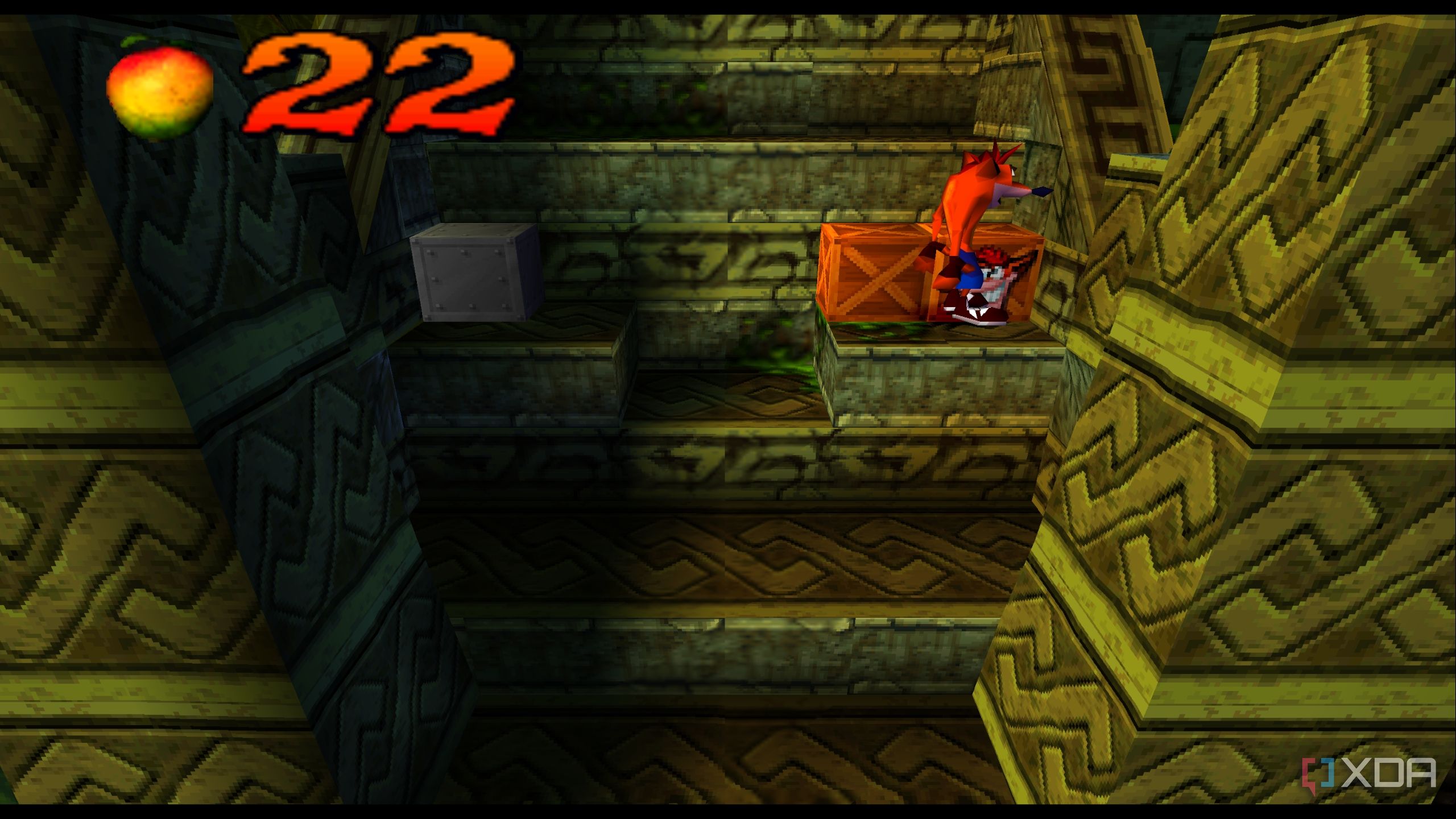 Stairs to the temple in PlayStation 1 game Crash Bandicoot.