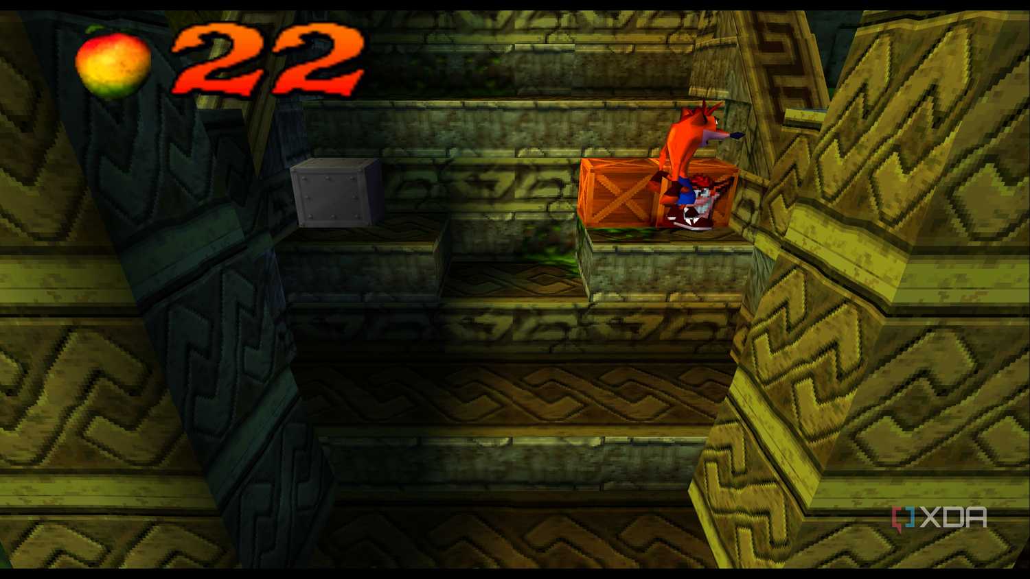 Stairs to the temple in PlayStation 1 game Crash Bandicoot.