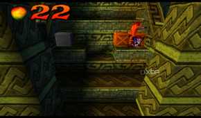 Stairs to the temple in PlayStation 1 game Crash Bandicoot.