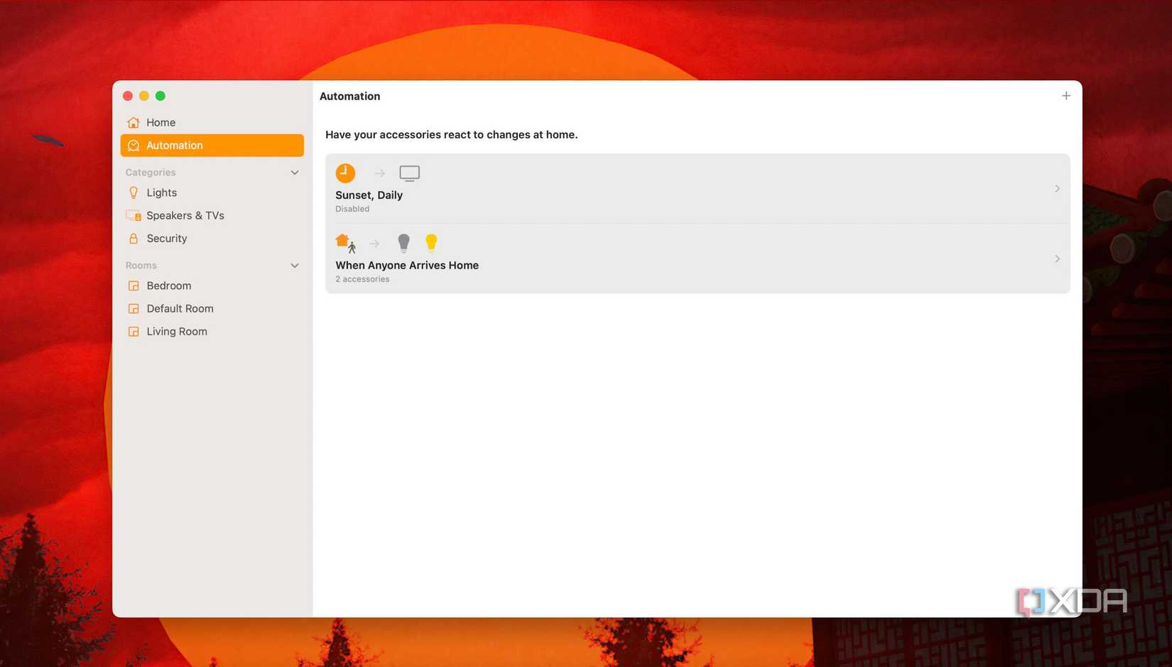 Creating automations in Home app