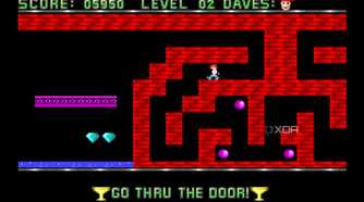 A screenshot from the 1988 DOS game, Dangerous Dave.